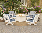 Wovendale 5-Piece Deep Seating Swivel Conversation Set with Fire Pit Table