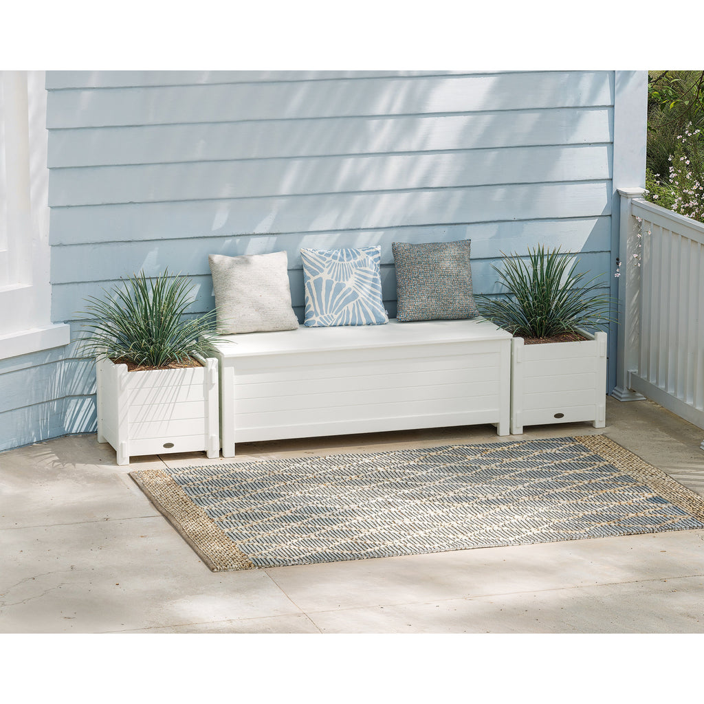 48" Nautical Straight Planter Storage Bench Set