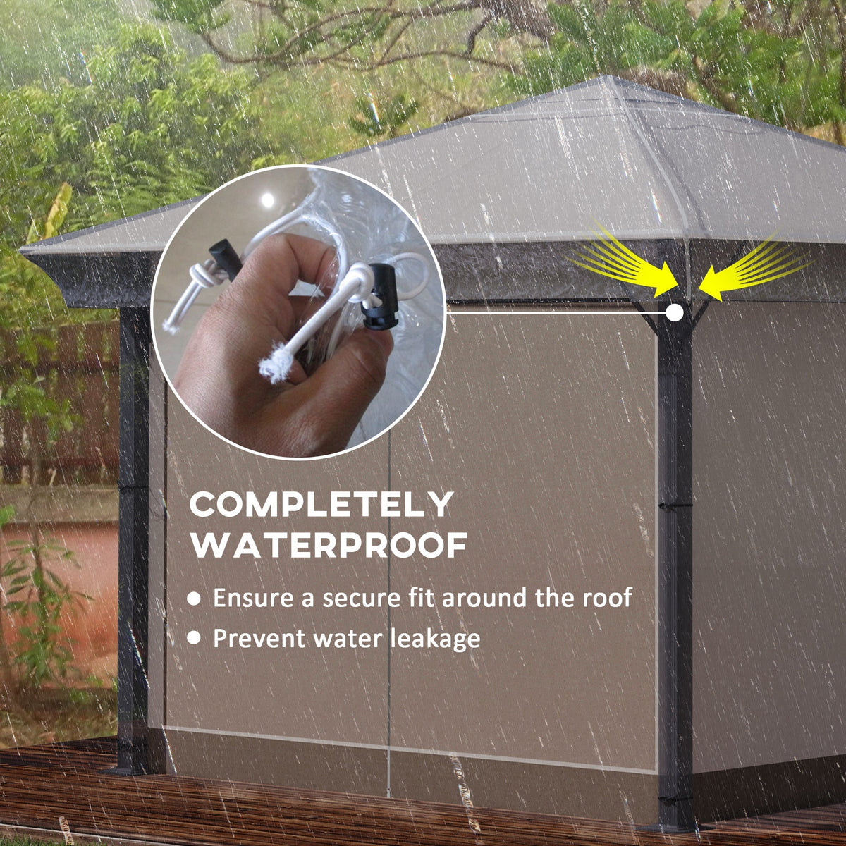3 x 3 m Gazebo Protective Cover, Waterproof Cover for Gazebo, Canopy, and Tent