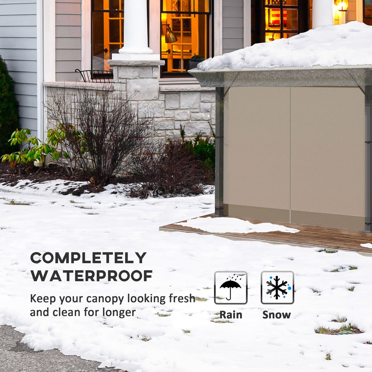3 x 3 m Gazebo Protective Cover, Waterproof Cover for Gazebo, Canopy, and Tent