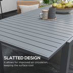 Aluminum Expandable Dining Table for 6-8, Rectangle Patio Table for Garden, Charcoal Grey