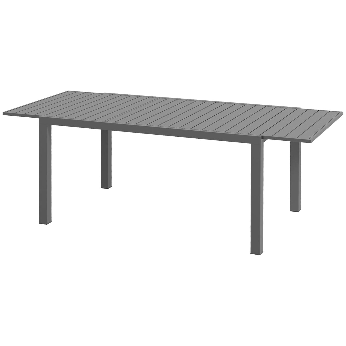 Aluminum Expandable Dining Table for 6-8, Rectangle Patio Table for Garden, Charcoal Grey