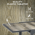 Rectangular Patio Outdoor Extendable Dining Table w/ Aluminum Frame for Backyard, Beige