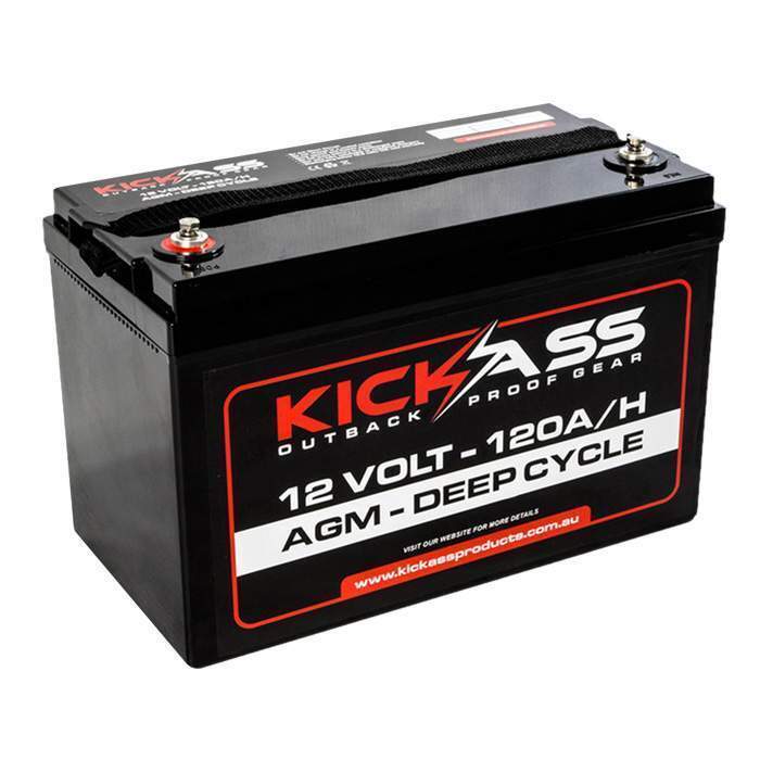 KickAss Twin 12V 120Ah Deep Cycle AGM Battery Bundle with Linking Cables - 240Ah Total Capacity