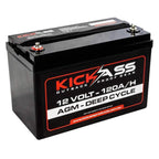 KickAss 12V 120Ah Deep Cycle AGM Battery + 22A Charger Bundle