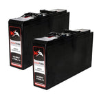 KickAss Twin 12V 170Ah Slimline Deep Cycle AGM Battery Bundle with Linking Cables - 340Ah Total Capacity