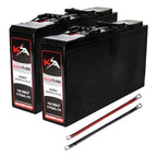 KickAss Twin 12V 170Ah Slimline Deep Cycle AGM Battery Bundle with Linking Cables - 340Ah Total Capacity