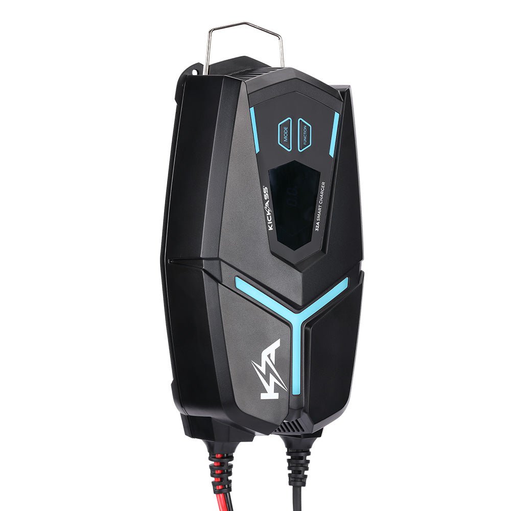 KickAss Flexicharge 12V 32A ACDC Smart Battery Charger For Lead Acid, AGM & Lithium Batteries