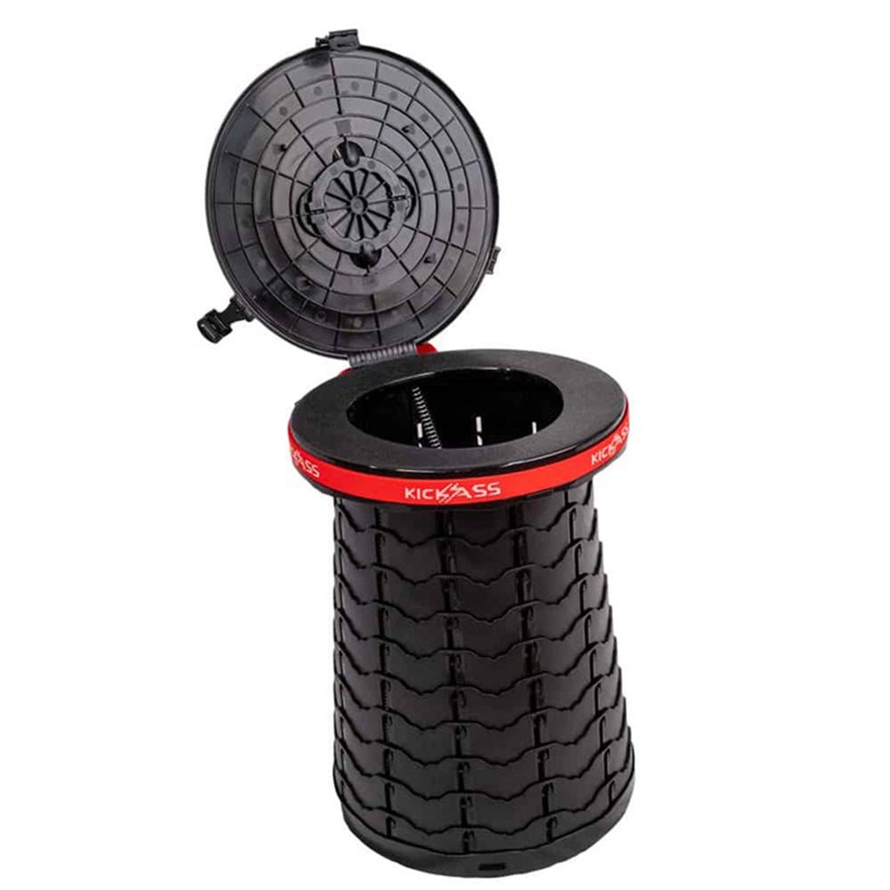 KickAss Large Portable Outdoor Pop Up Stool/Bin with Lid