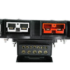 50A Anderson Style Dual Connector Cover with Mounted 12-Pin Flat Socket + Quick Screw LED Connectors
