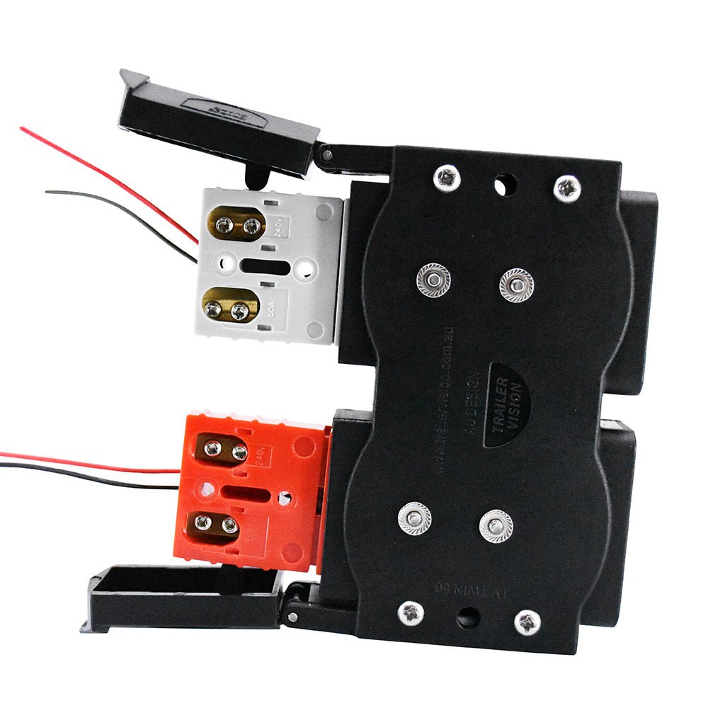 50A Anderson Style Dual Connector Cover with Red & Grey Quick Screw LED Connectors