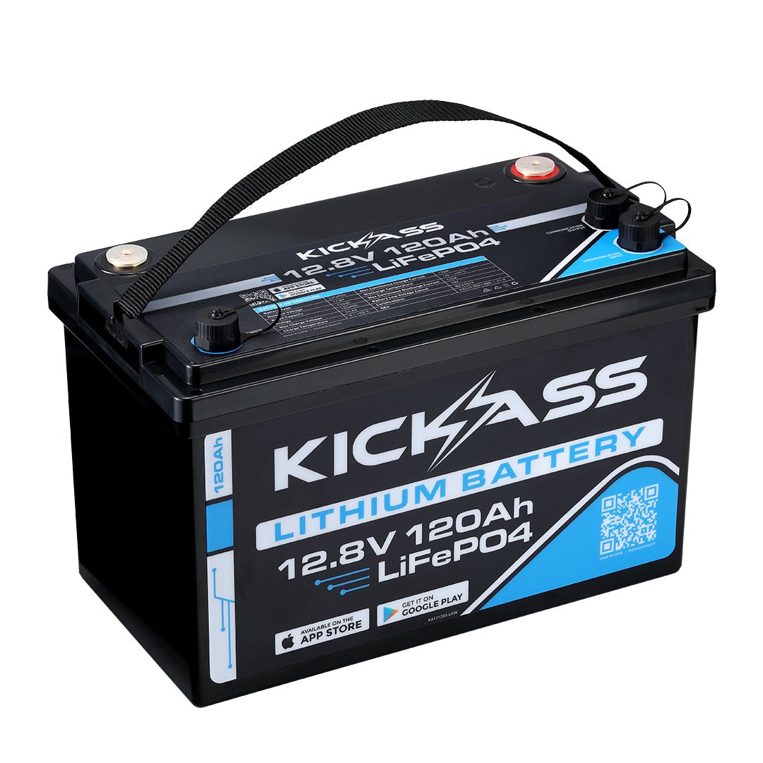 KickAss Smart 12V 120Ah Lithium Deep Cycle Battery LiFePO4
