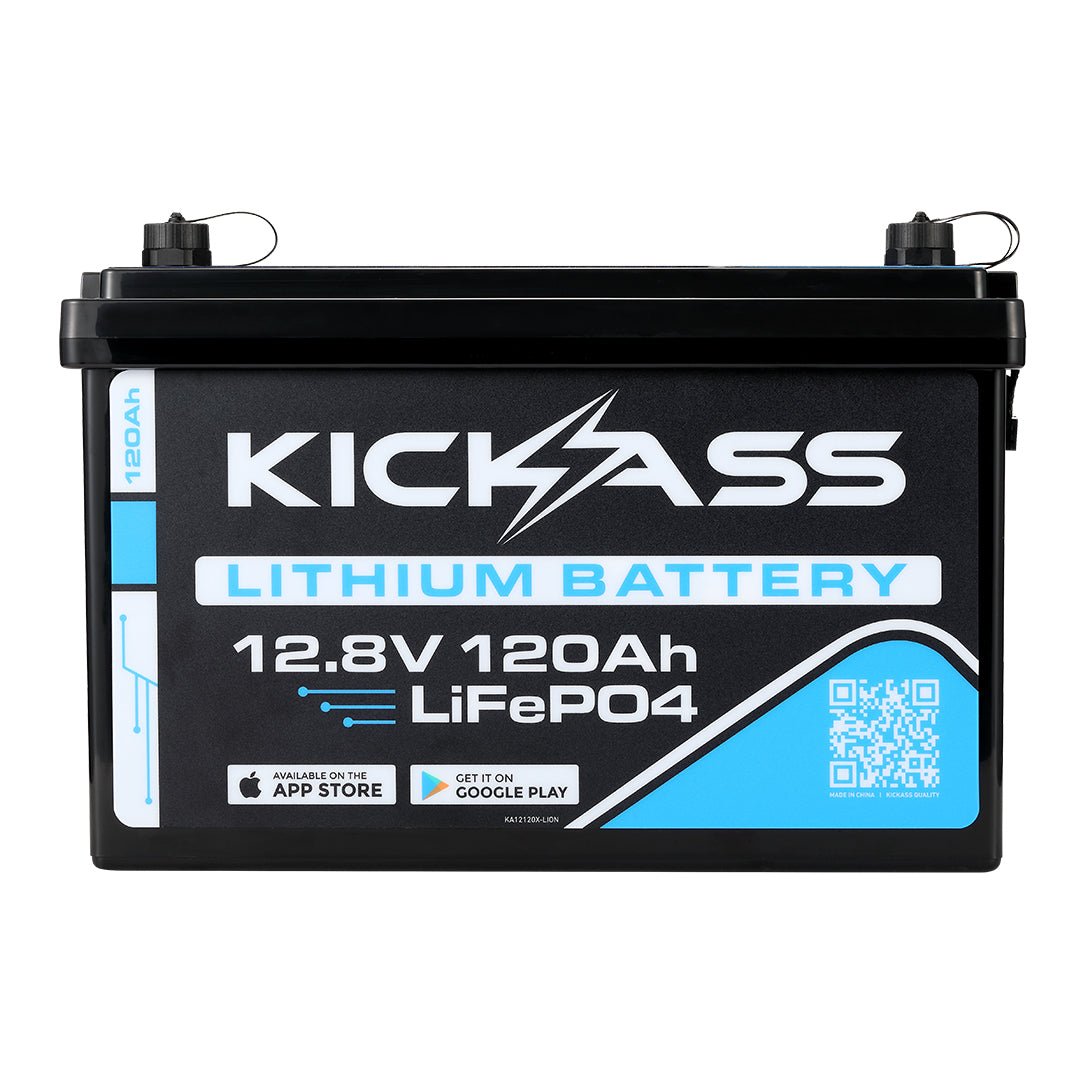 KickAss Smart 12V 120Ah Lithium Deep Cycle Battery LiFePO4