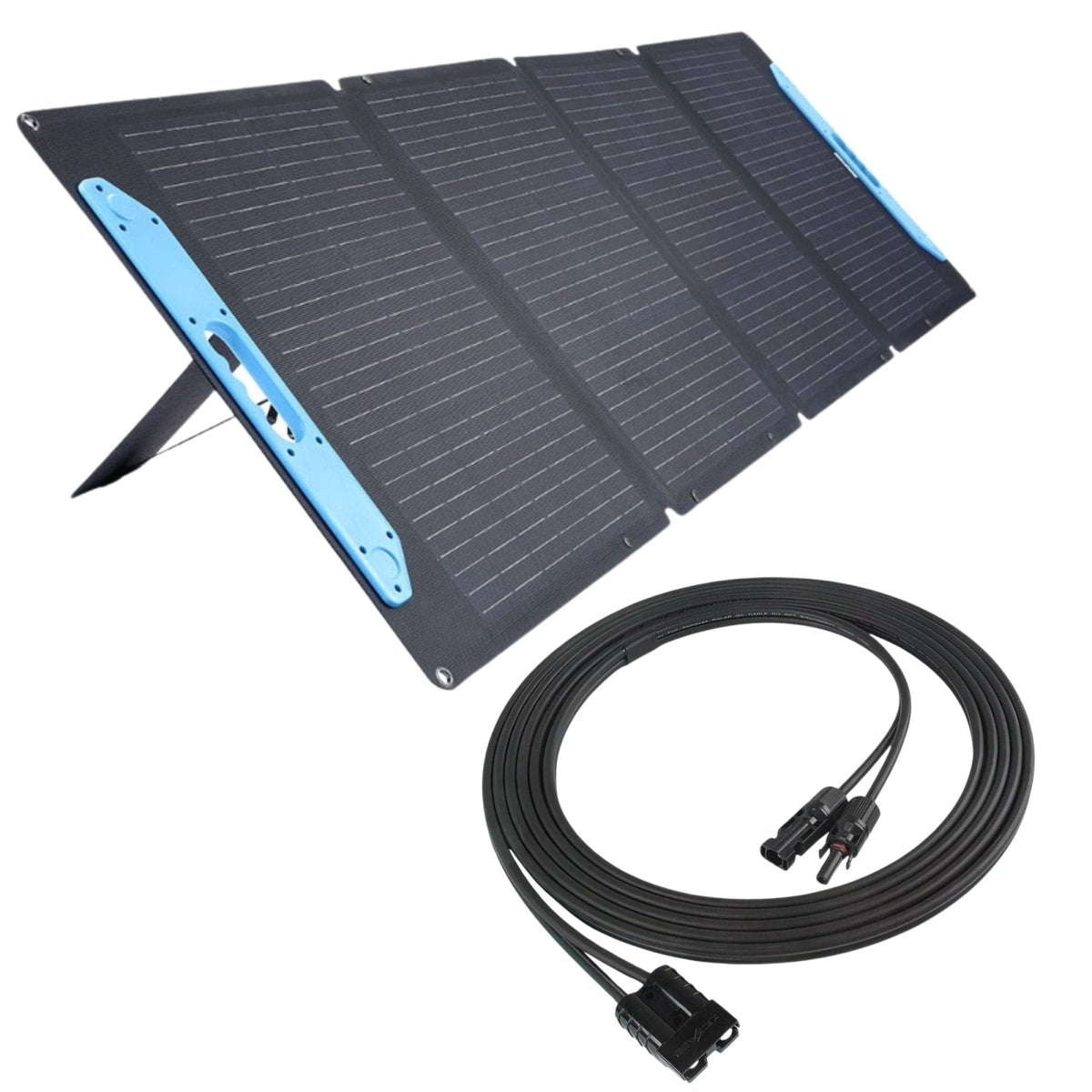 KickAss 120W Folding Solar Panel + PV to Anderson Extension Cable Bundle - 5m