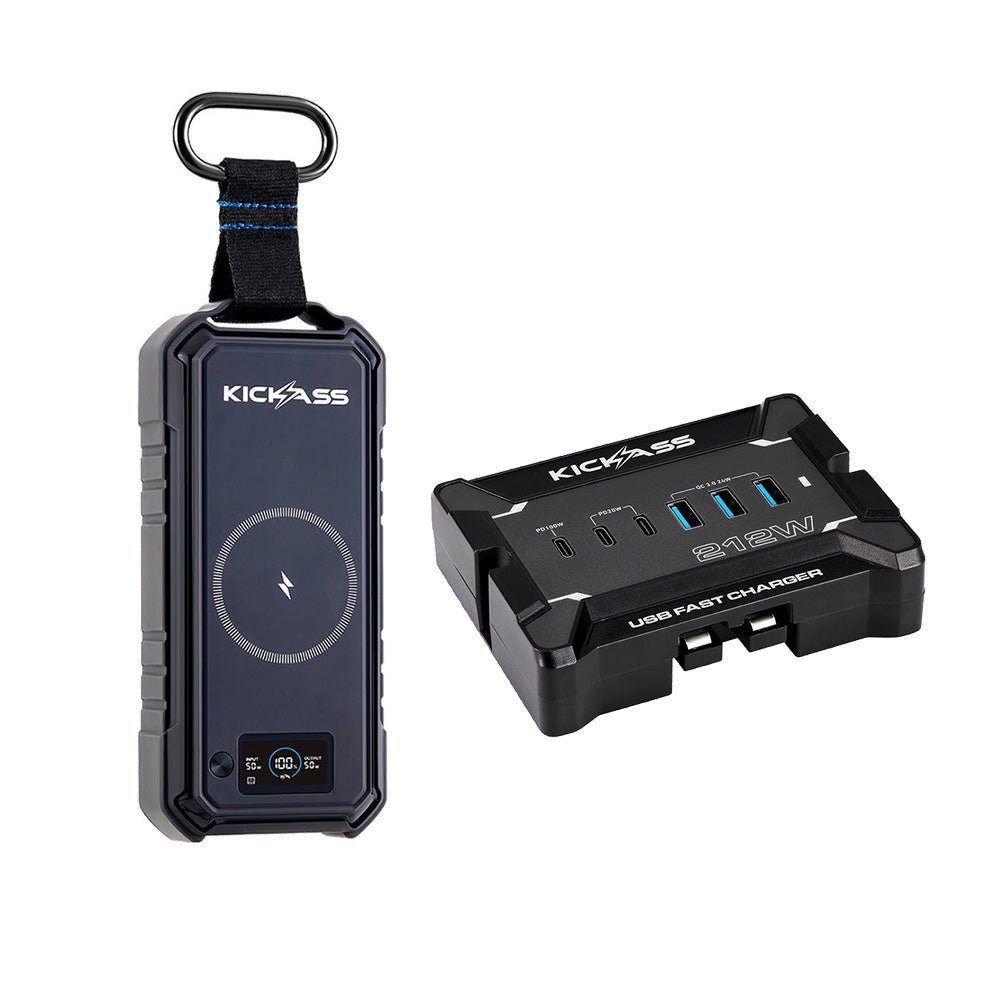 KickAss 12V Anderson To USB Fast Charger + KickCharge Swag 88 Power Pack Bundle