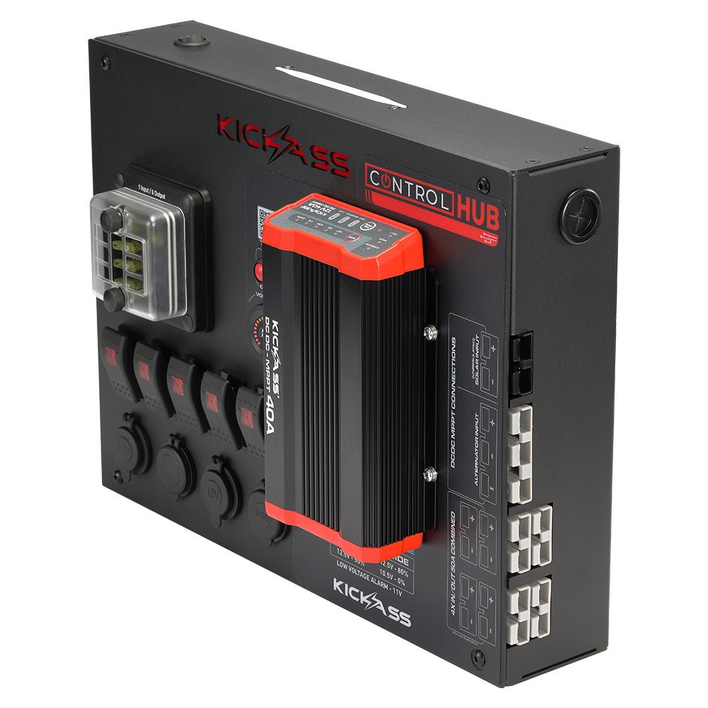 KickAss 12V Control Hub / Panel with 40A DCDC Charger