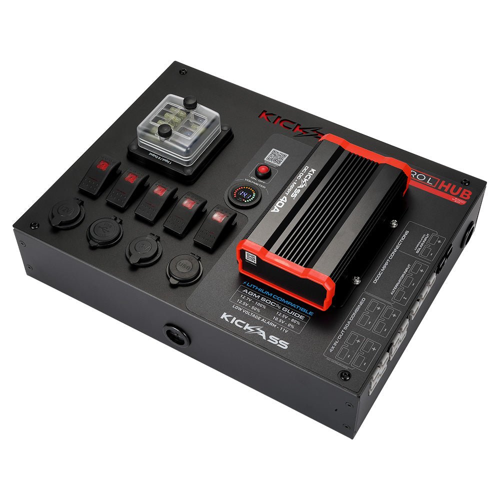 KickAss 12V Control Hub / Panel with 40A DCDC Charger