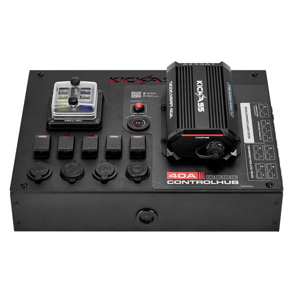 KickAss 12V Control Hub / Panel with Smart 40A DCDC Charger + Integrated Bluetooth