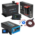 KickAss Smart 12V 230Ah Ultra X Compact Dual Battery Kit with 2000W Inverter, Control Hub with 40A DCDC Charger, Display Panel, Wiring