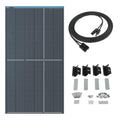 KickAss 350W Fixed Glass Solar Panel Bundle with Mounting Kit & Extension Cable - 5m