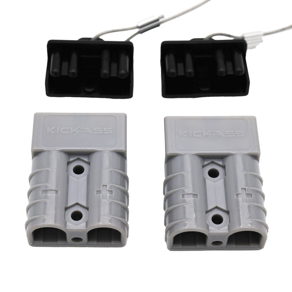 KickAss 50Amp Connector Kit with Covers & Plugs GREY