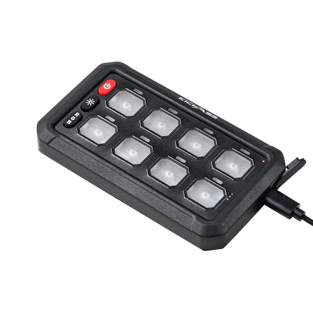 KickAss 12V/24V 8 Gang Wireless Switch Panel with Magnetic Charging Cradle - MKII