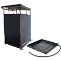 KickAss Shower Awning with Roof + Base Bundle - Black & Orange