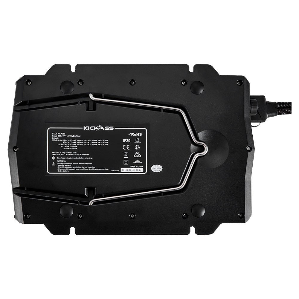 KickAss Flexicharge 12V 50A ACDC Smart Battery Charger For Lead Acid, AGM & Lithium Batteries + Integrated Bluetooth