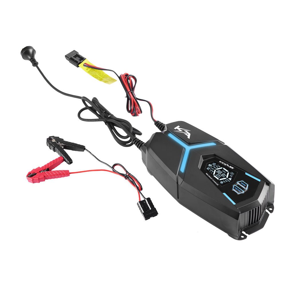 KickAss Flexicharge 12V 16A ACDC Smart Battery Charger For Lead Acid, AGM & Lithium Batteries