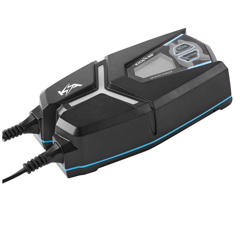 KickAss Flexicharge 12V 4A ACDC Smart Battery Charger For Lead Acid, AGM & Lithium Batteries