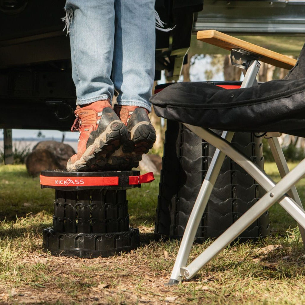 KickAss Large Portable Outdoor Pop Up Stool/Bin with Lid