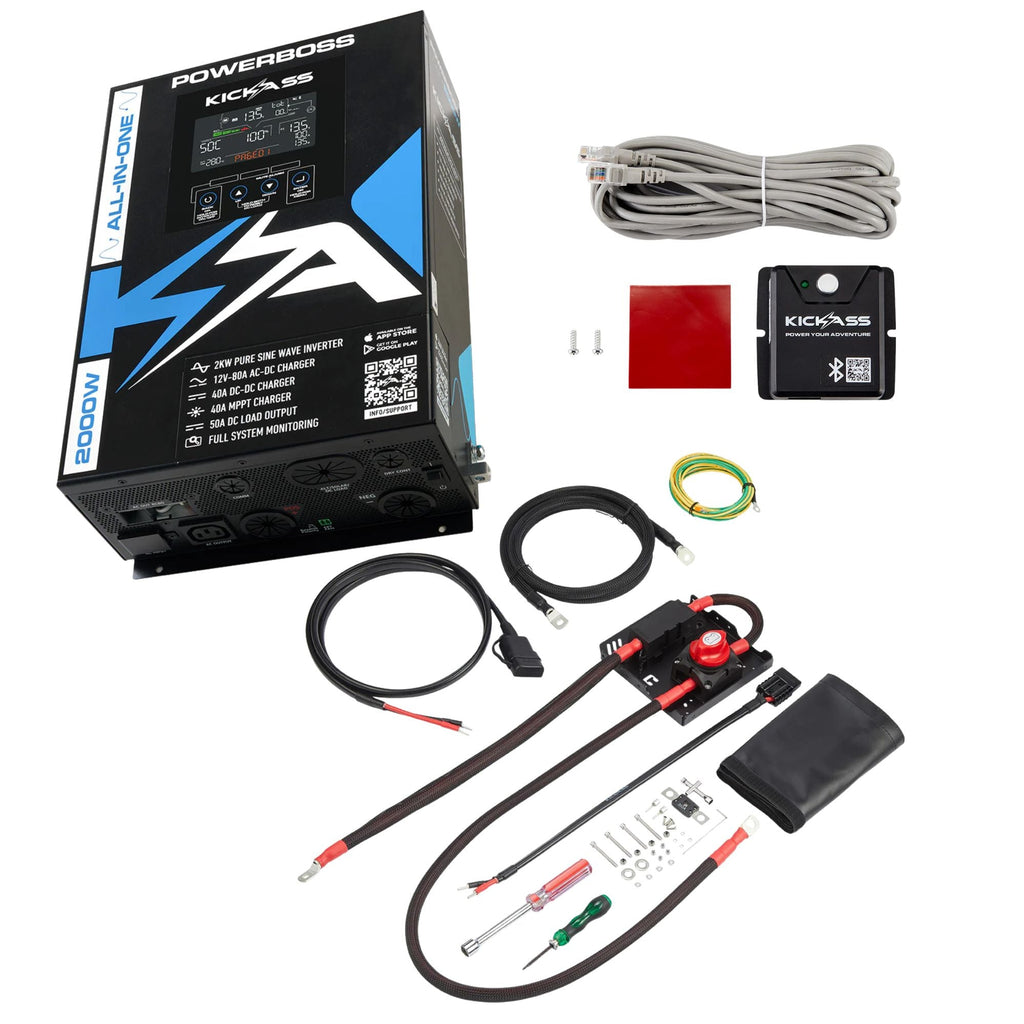 KickAss PowerBoss 2000W All-in-One Power System with Bluetooth and Plug & Play Kit