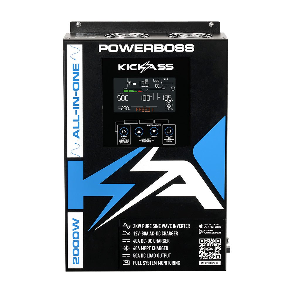 KickAss PowerBoss 2000W All-in-One Power System with Bluetooth and Plug & Play Kit