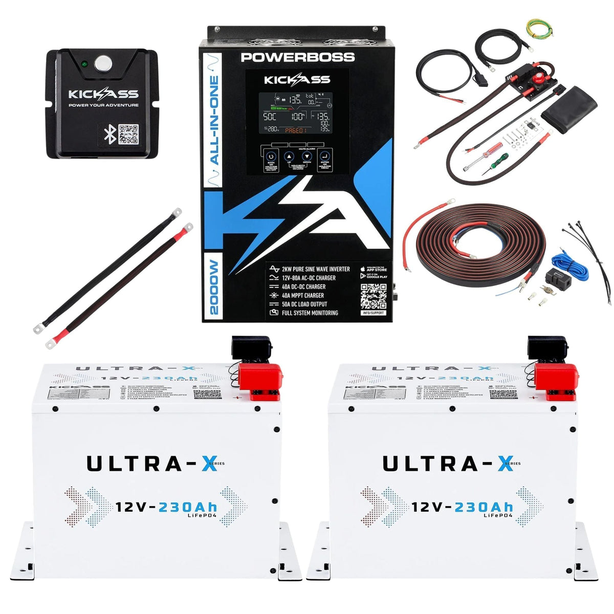KickAss PowerBoss Canopy Base Kit with 460Ah Arctic White Lithium Batteries