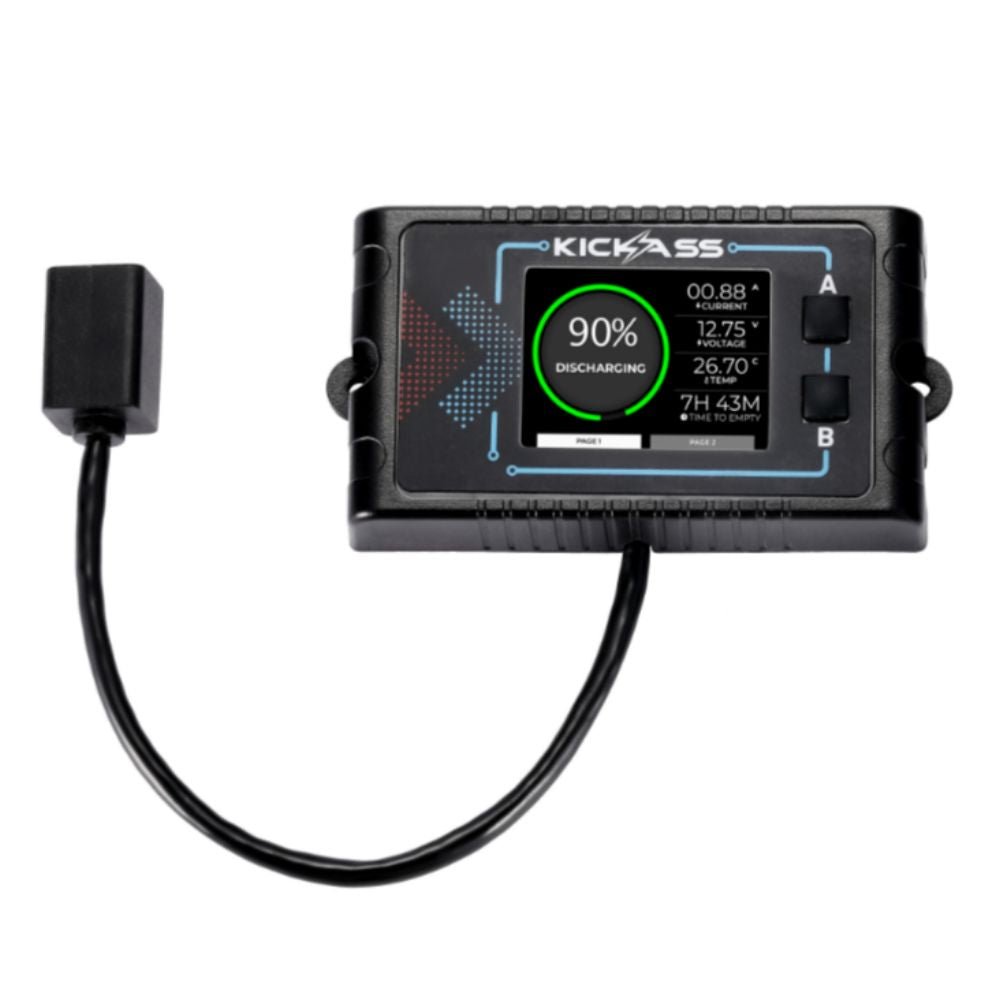 KickAss Smart Lithium Battery Remote Display Unit + 5m Extension Cable Bundle