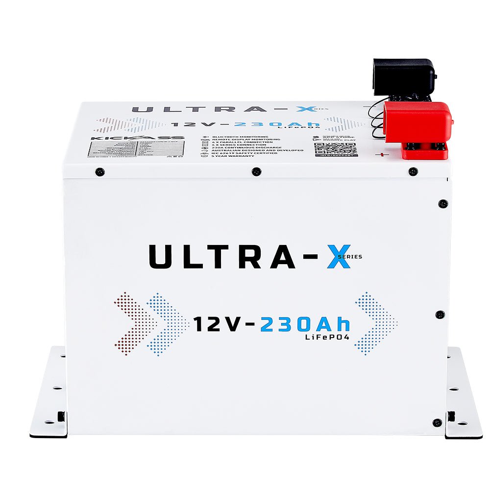 KickAss Smart 12V 230Ah Ultra-X Lithium Compact Deep Cycle Battery LiFePO4 - Arctic White