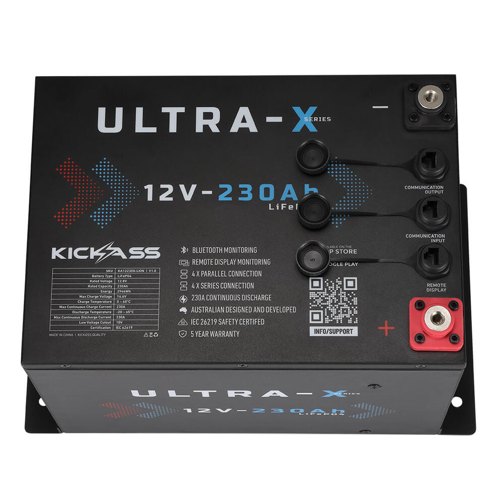 KickAss Smart 12V 230Ah Ultra-X Lithium Compact Deep Cycle Battery LiFePO4