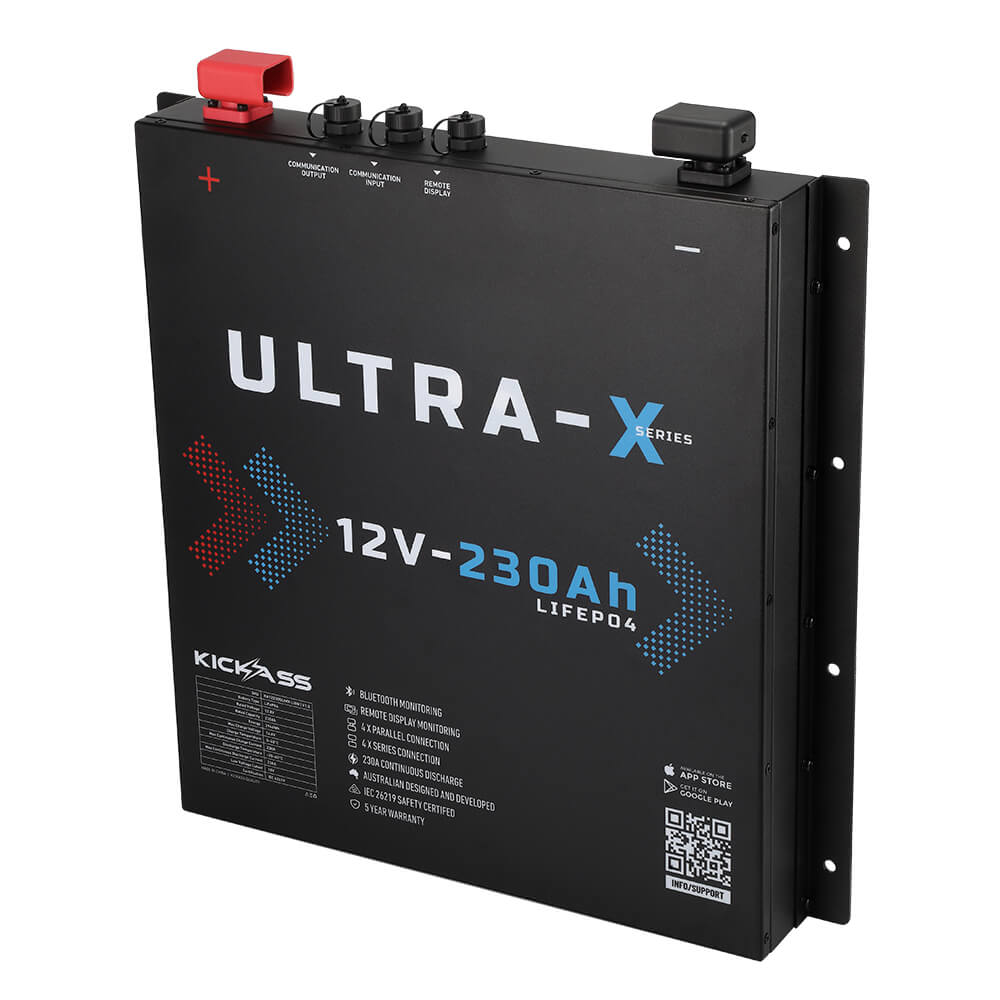 KickAss Smart 12V 230Ah Ultra-X Lithium Slimline Deep Cycle Battery LiFePO4
