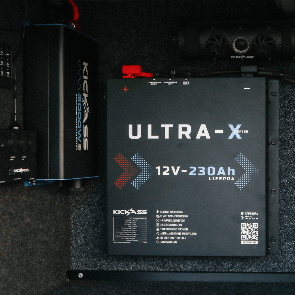 KickAss Smart 12V 230Ah Ultra-X Lithium Slimline Deep Cycle Battery LiFePO4
