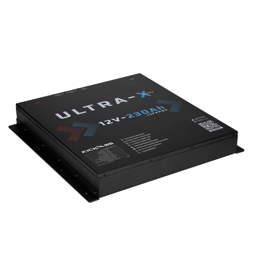KickAss Smart 12V 230Ah Ultra-X Lithium Slimline Deep Cycle Battery LiFePO4