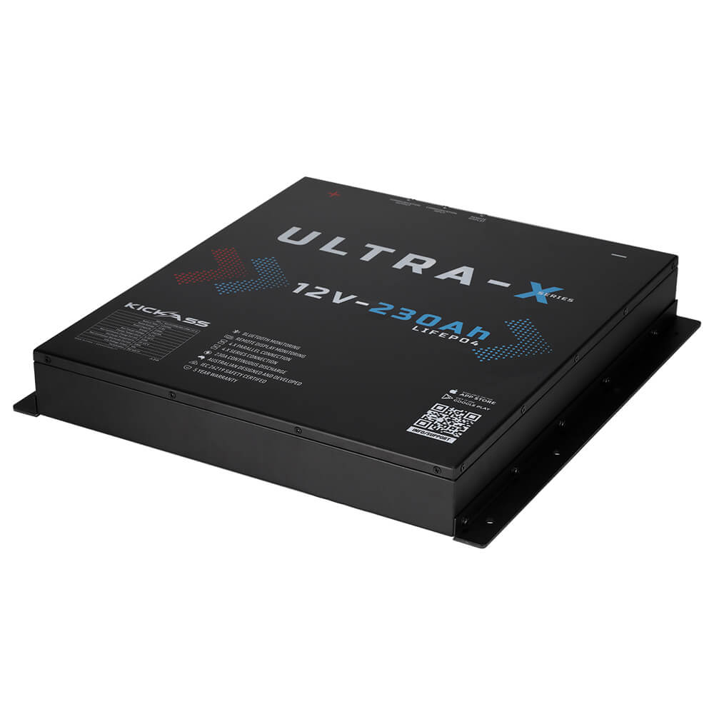 KickAss Smart 12V 230Ah Ultra-X Lithium Slimline Deep Cycle Battery LiFePO4