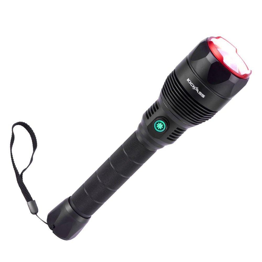 KickAss Ultra Zoom 1000 LED Flashlight + 12V Anderson To USB Fast Charger Bundle