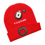 KickAss Beanie with Rechargeable LED Light - Red
