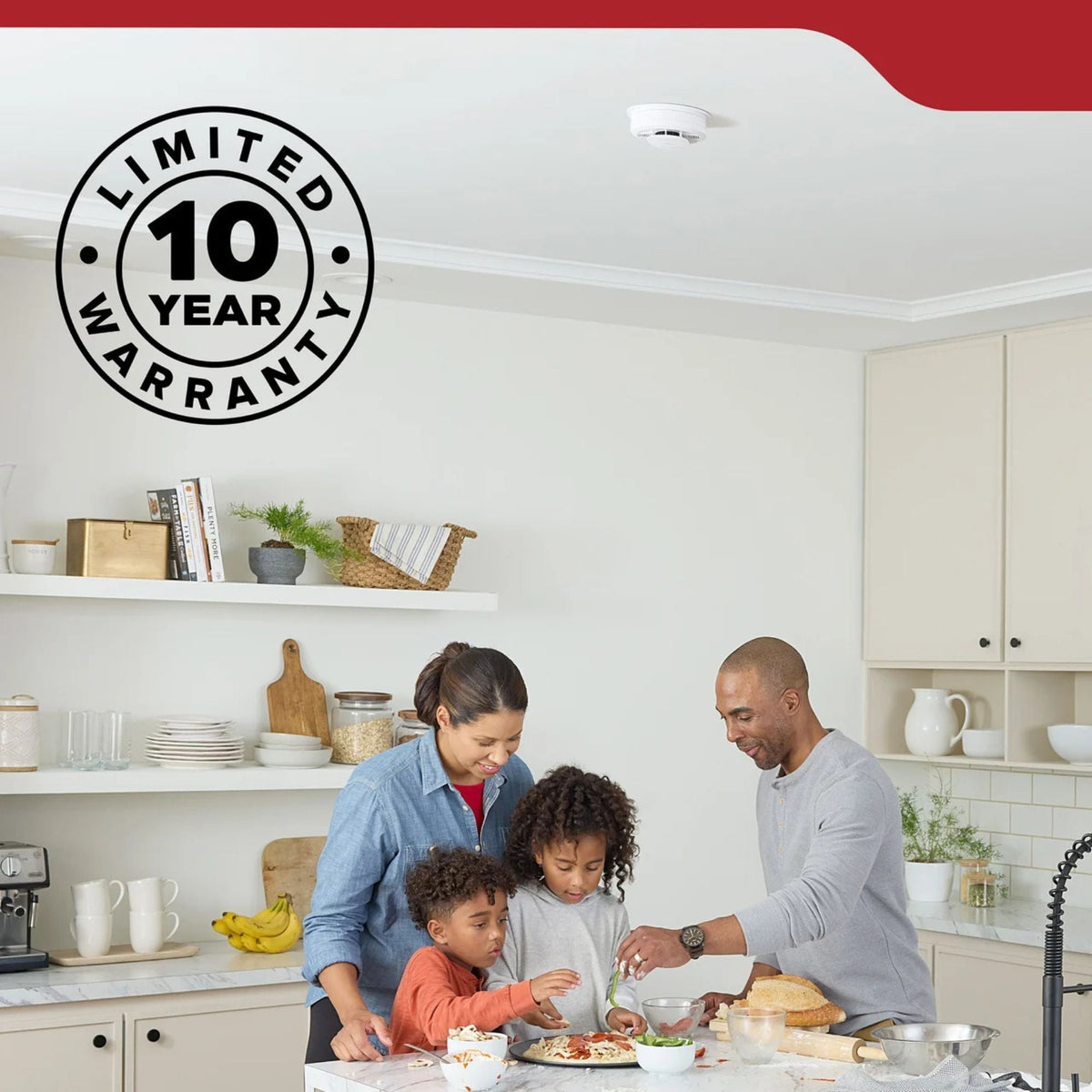 Kidde 20SD10-V Detect Smoke Alarm, 10-Year Battery, Photoelectric Sensor, Voice Alerts