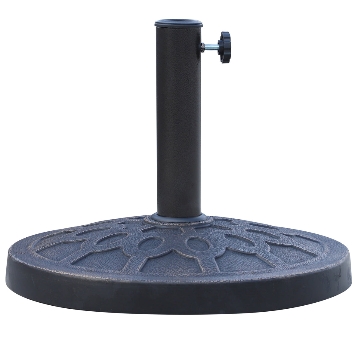 13kg Round Resin Garden Parasol Base for 38mm or 48mm Umbrella Poles, Bronze Tone