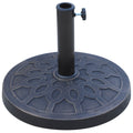 13kg Round Resin Garden Parasol Base for 38mm or 48mm Umbrella Poles, Bronze Tone