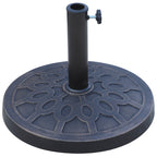 13kg Round Resin Garden Parasol Base for 38mm or 48mm Umbrella Poles, Bronze Tone