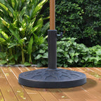 13kg Round Resin Garden Parasol Base for 38mm or 48mm Umbrella Poles, Bronze Tone