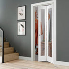 Pattern 10 Bi-Fold Internal White Primed Door with Clear Glass