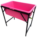 Pink Dog Bath with Drain Valve (Lime) and Stand
